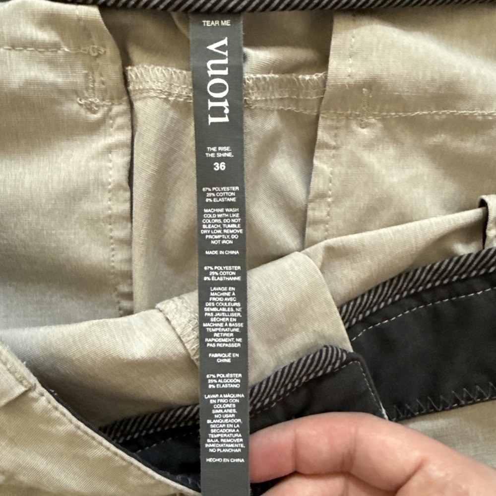 Vuori Men's 36×32 The Rise The Shine Stretch Performance Pants V431 Beige - Picture 3 of 10